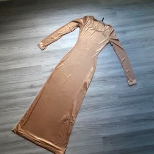 Holiday Gold long sleeve dress
